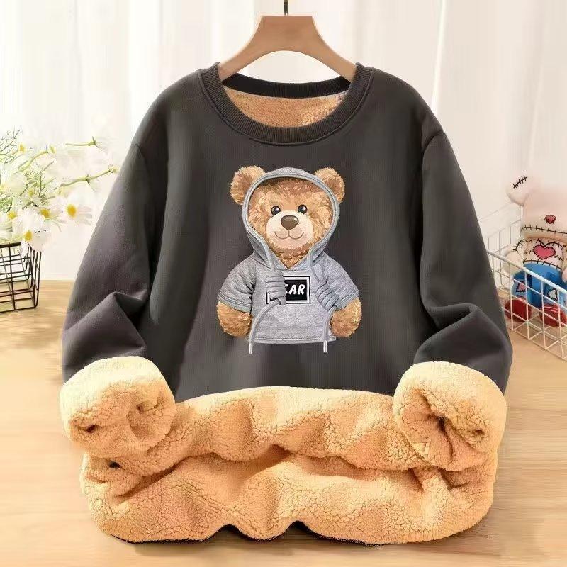 

Осінь-зима Жіночі потовщені термосвітшоти Милі теплі толстовки з принтом Жіночі повсякденні вільні світшоти L сірий