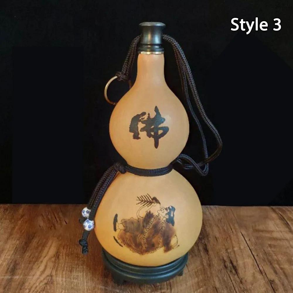 Nová čínská retro láhev na vodu ve tvaru tykve 500ML Velkokapacitní nádoba na nápoje ve tvaru tykve Odolná Kreativní láhev na víno Venkovní Fitness