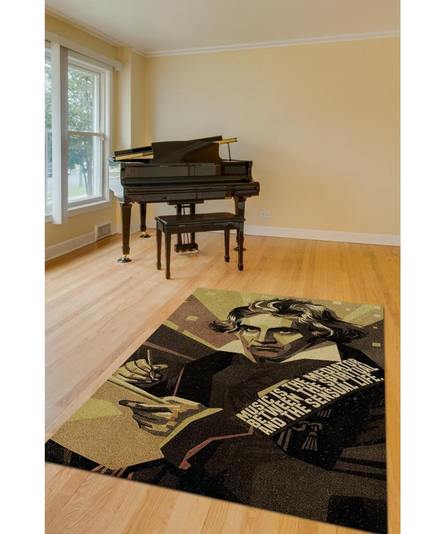 

Beethoven Cotton Woven Based Washable Non-Slip Decorative Carpet