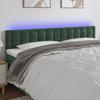 3122103 vidaXL LED Headboard Dark Green 160x5x78-88 Cm Velvet