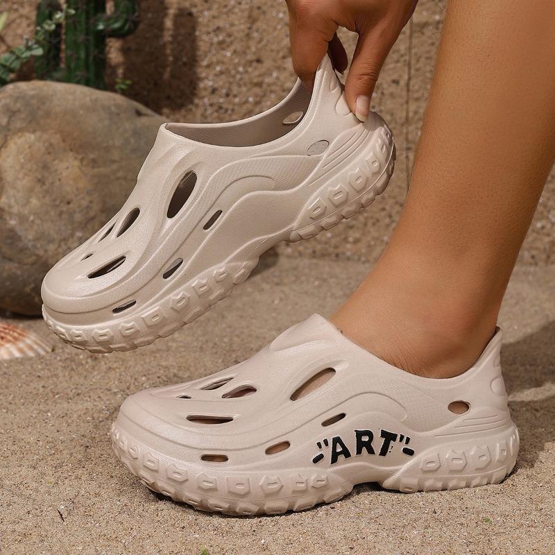 

Shoes Men s new sandals, light outer wear, hole shoes, breathable men s non-stinky feet, thick-soled bag head beach shoes 44 хакі