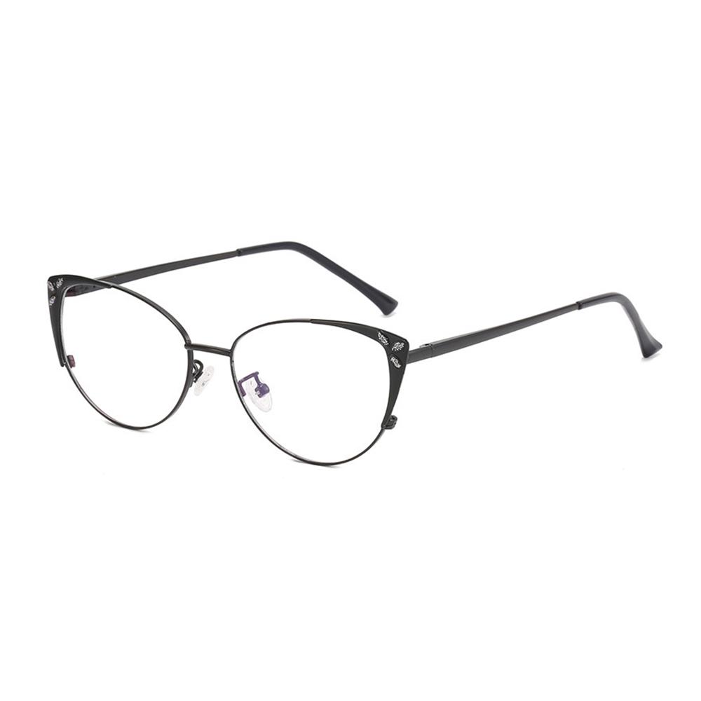 Fashion Metal Cat Eye Anti Blue Light Glasses Frame Stylish Photochromic Presbyopia Eyeglasses Customizable Prescription Lens -2