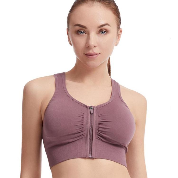 Shockproof Zipper High Impact Support Sports Bra for Women Plus Size Workout Running Yoga Bodybuilding Top