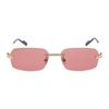 Cartier Ochelari de soare dreptunghiulari cu lentilă solidă Unisex Ochelari de soare Aur CT0271S008