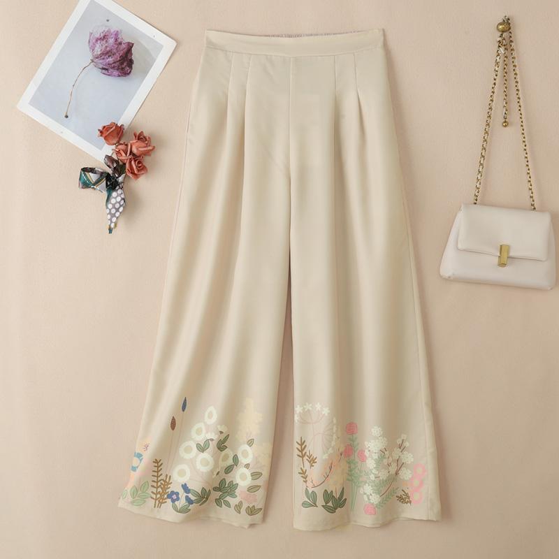 ZANZEA Women Casual Back Elastic Waist Loose Floral Print Pants