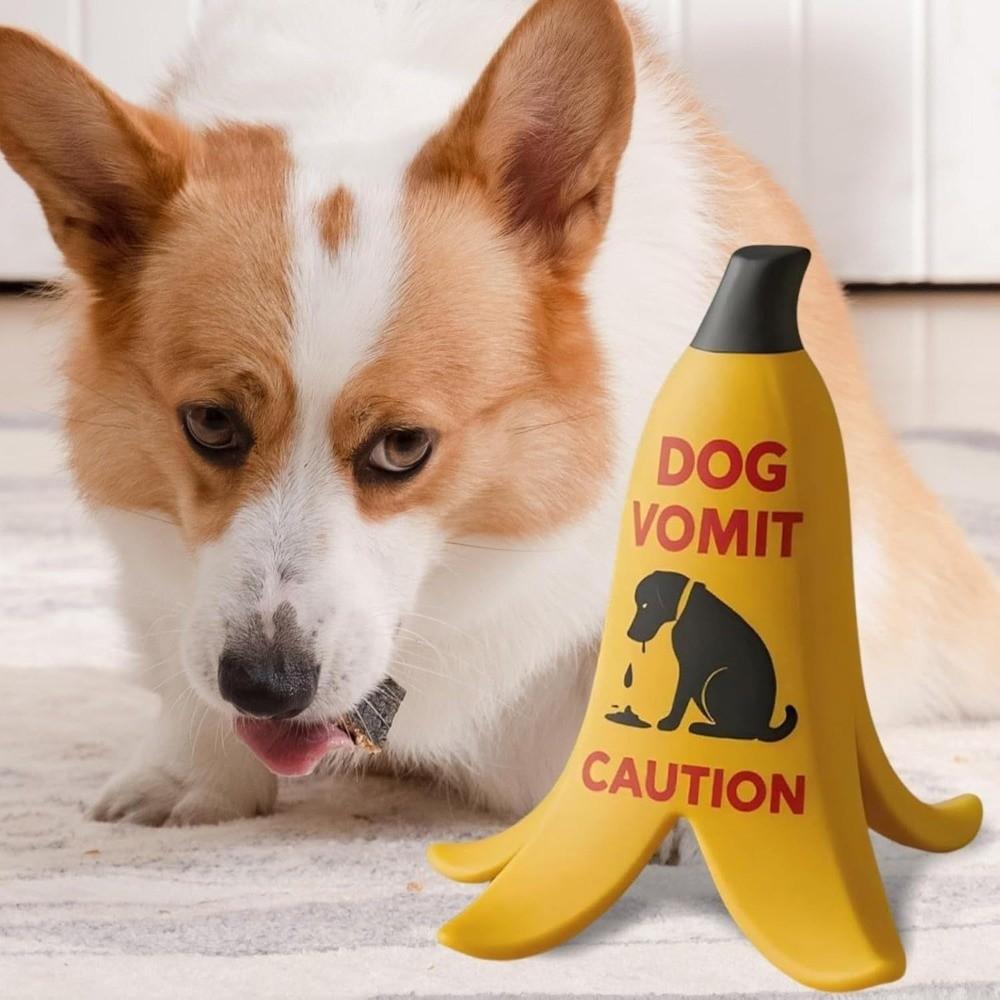 Banana Peel Shape Cat Vomit Caution Sign Gift Warning Sign Cute Dog Vomit Sign  for Home Office