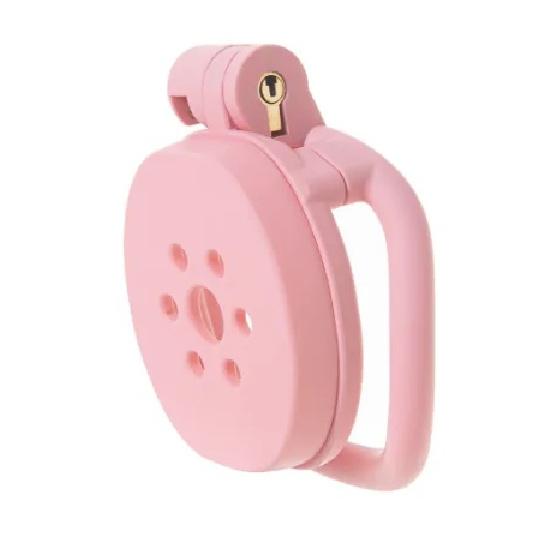 New Pink Male Chastity Cage Lock Cock Device Kit With 4 Arc Penis Rings Sex Toys For Men Gay Scrotum Adult Games Sex Shop 18+
