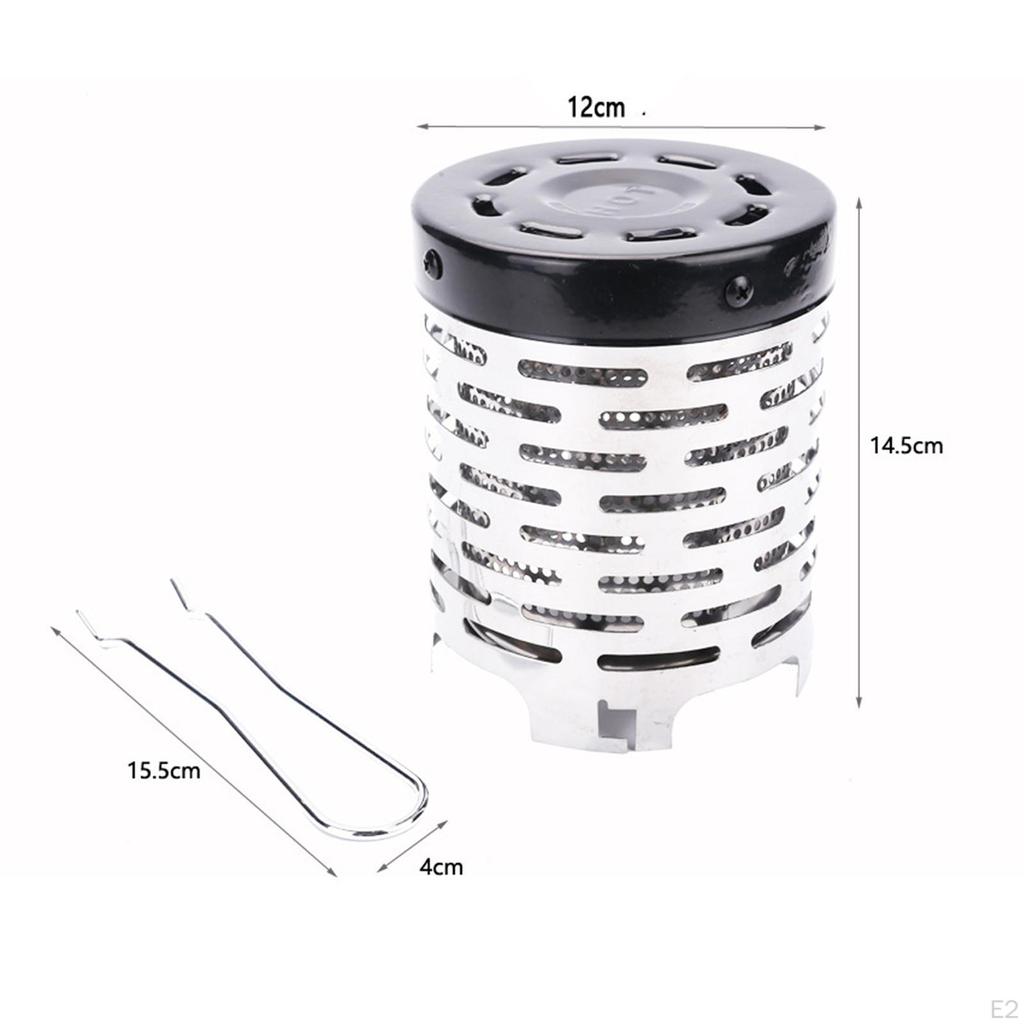 Camping Stove Gas Heater Stainless Steel Mini Cover Warming for Fishing, Indoor,