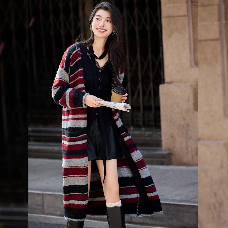 Bailuyu Retro Striped Knit Cardigan