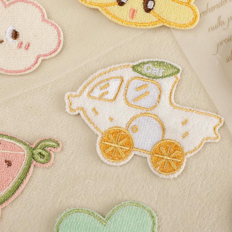 Embroidery Label Clothing Accessories Self-adhesive Patch DIY Hand Account Accessories Patch Cartoon Fruit Original Embroidery Cloth Sticker