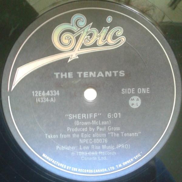 12inch Record TENANTS  Sheriff 12E44334 EPIC 1983 Canada Rock Used
