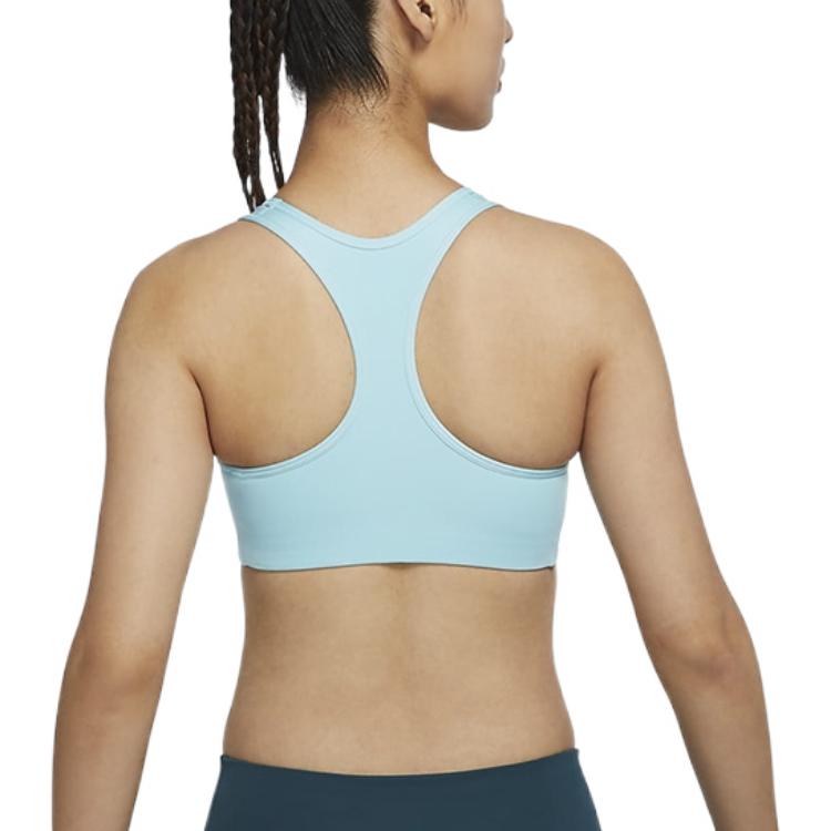 Nike Medium Support One-Piece Padded Solid Color Sports Bra Women Underwear Blue BV3637-483