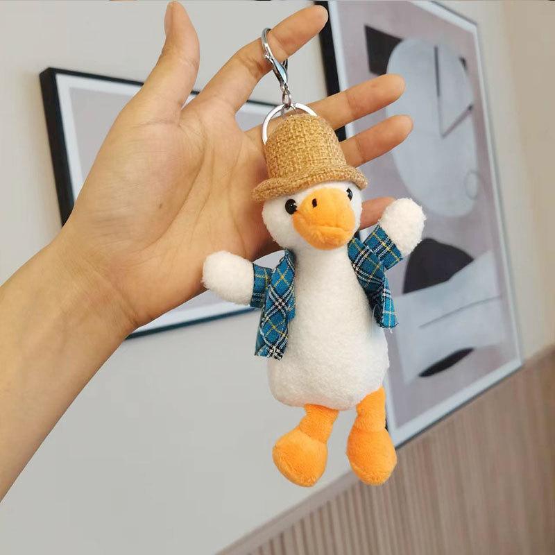 Plush Duck Lovable Keychain Soft Stuffed Animal Key Ring Bag Ornament
