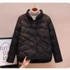 Women's down jacket jacket Pinghu autumn and winter new short light and thin auspicious cloud stand-up collar simple and hot-selling
