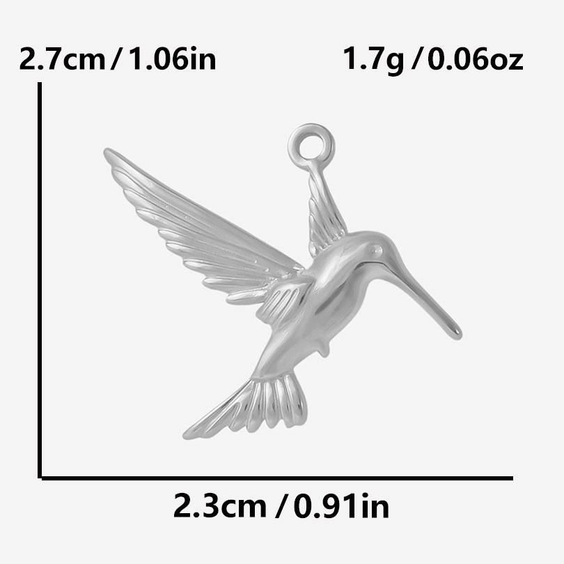 6pcs/Lot Animal Pendant Hummingbird Charms For Jewelry Making Earrings Necklace Stainless Steel Charm Cute Accessories Materials