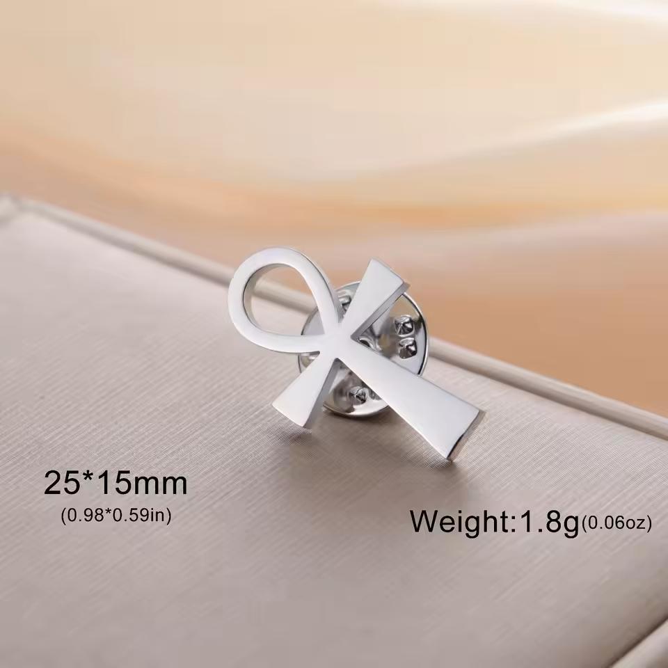 Lucktune Edelstahl Metall Pin Brosche Hexenknoten Flugzeug Ankh Kreuz Lebensbaum Broschen Für Männer Damen Hemd Abzeichen Geschenk