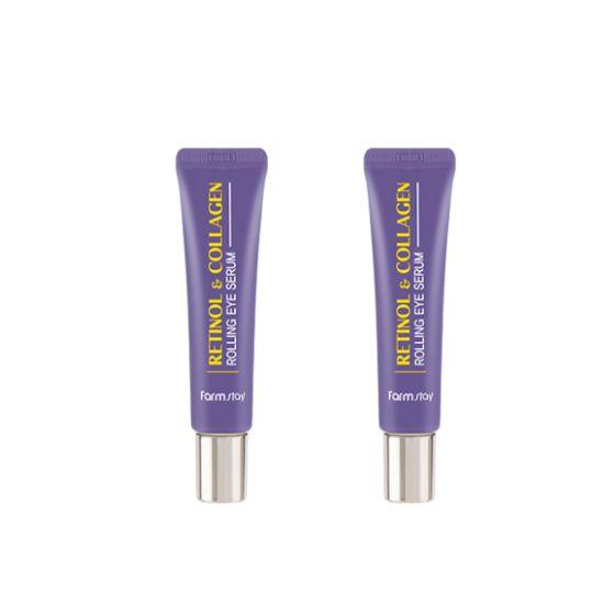 Farmstay Retinol & Collagen Rolling Eye Serum Anti-Aging & Firming Care 25ml x2