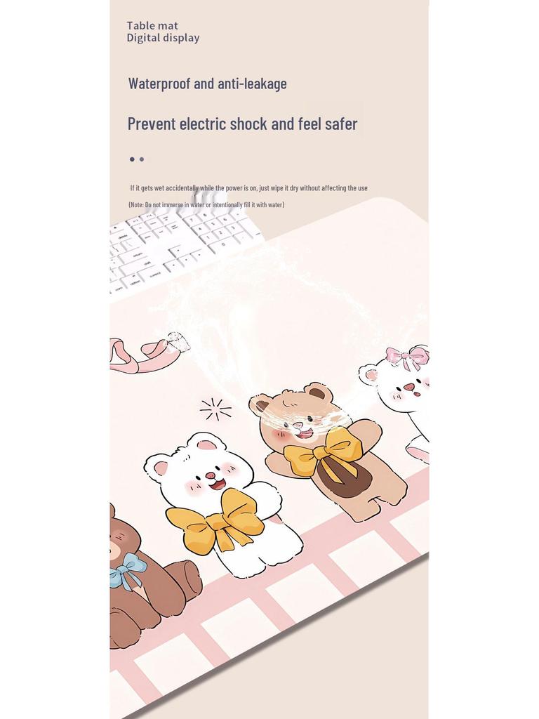 Smart Heated Desk Mat: Large Thickened Mouse Pad with Constant Temperature, Timer, and Touch Switch for Office Use