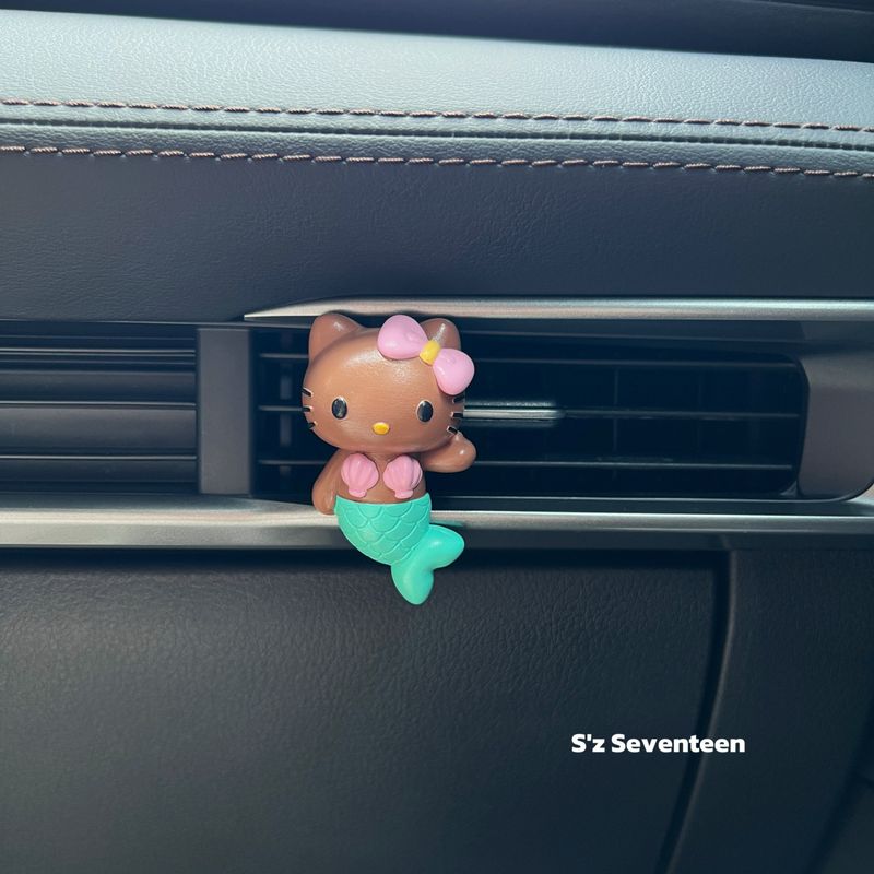 Kitty Cat Mermaid Car Air Vent Diffuser Stone Ornament Handmade Creative Gift Stress Relief Car Decoration