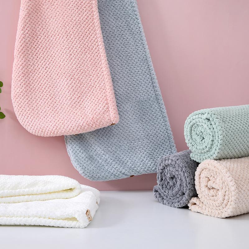 Quick-Dry Pineapple Hair Towel Wrap - Thickened Coral Fleece Headscarf for Hair Drying