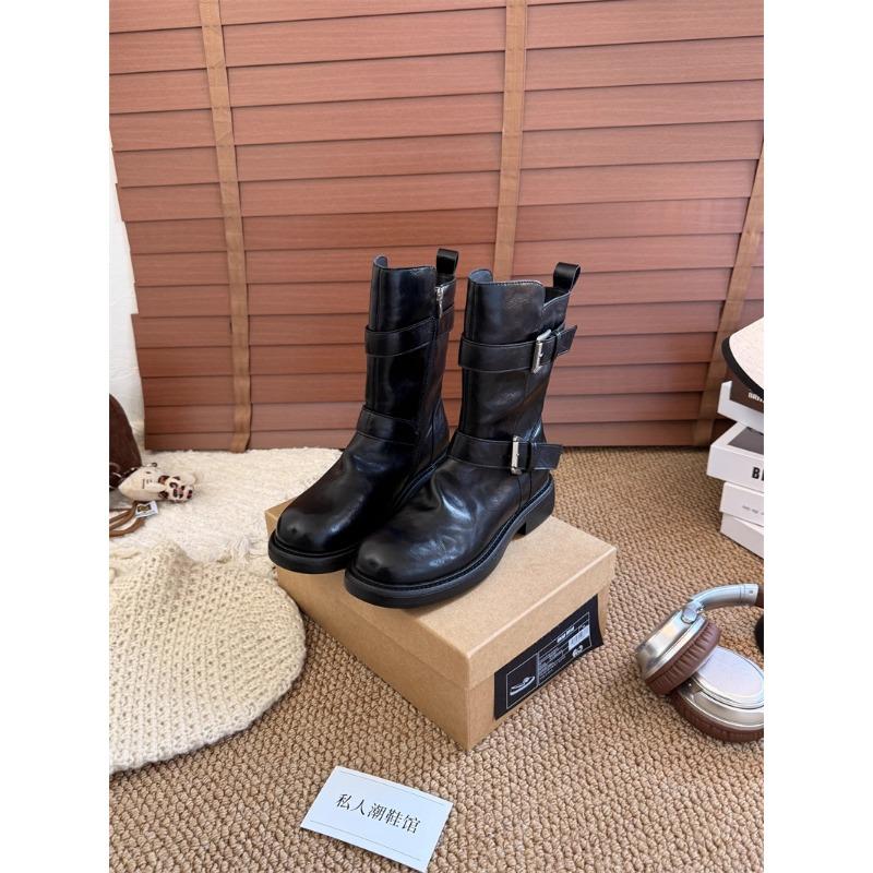 Retro Belt Buckle Platform Locomotive Short Boots Women's New Fashion Versatile Knight Thin Boots