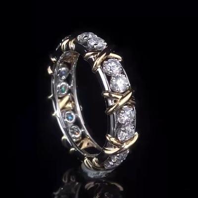 Cross XO Diamond Ring Female Hipster Ring Fashionable High-value Flash Zircon Ring Men and Women