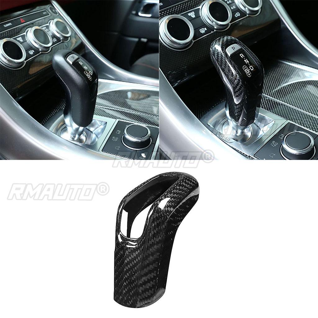 Real Carbon Fiber Car Shift Lever Knob Gear Shift Knob Cover Trim for Land Rover Range Rover Sport 2014 2015 2016 2017
