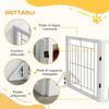 Folding Dog Gate with 4 Panels and Triangular Feet, 280x70 Cm, White