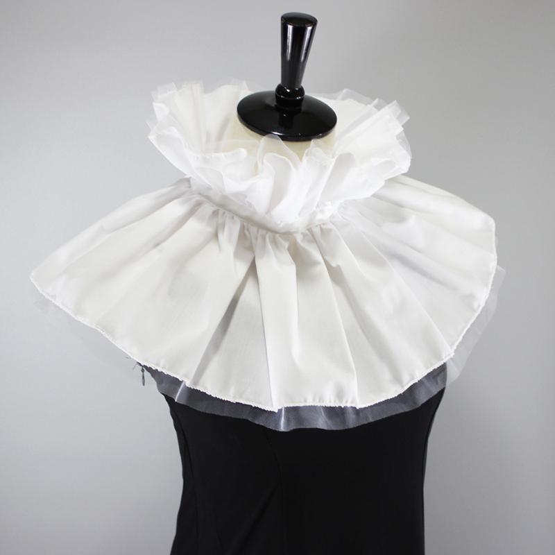 Clown Mesh Detachable False Collar Exaggerated Tulle  Decorative Ruff Neck Collar Cape Cosplay Costume Collar