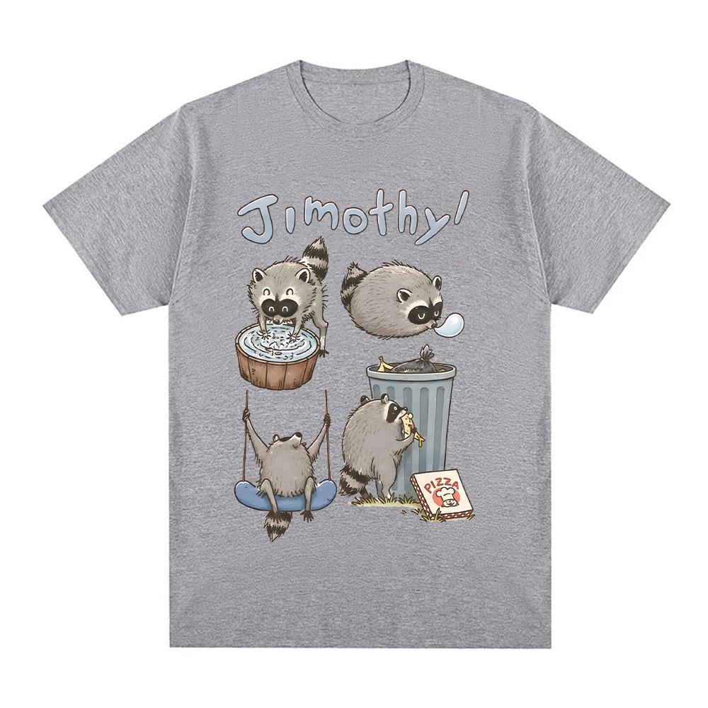 T-shirts Mignons Raccoon Jimothy T-shirt Drôle Panda Poubelle Coton Confortable Esthétique Cottagecore Cadeau Amoureux des Animaux Vêtement Unisexe