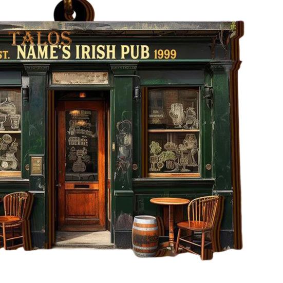 1/2/3Pcs Irish Pub Hanging Decoration Christmas Tree Hanging 3 Layers Wooden 3D Vintage Shop Ornament Retro House Scene Pendant