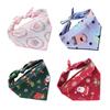 Printed Pet Bandana Triangle Scarf Tie‑on Saliva Towel Cute Festival Birthday Neckerchief for Dog Cat Holiday Party Photo