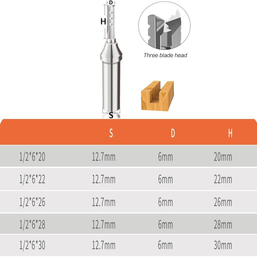 1/2 Shank Trimming Slotting Router Bit TCT Slotting End Mill Cutter  Carbide CNC Tool
