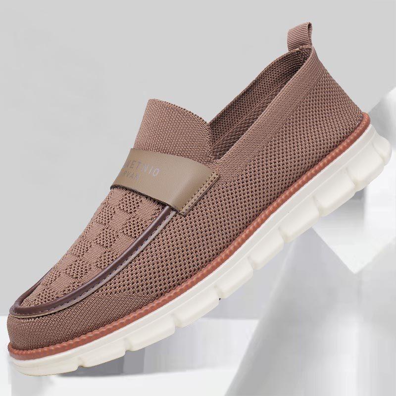 Schuhe Herren atmungsaktiv leichter Luxus weichsohlige Freizeitschuhe Fliegenstrick Mesh Einschlupfschuhe leicht und vielseitig Loafer Herrenschuhe