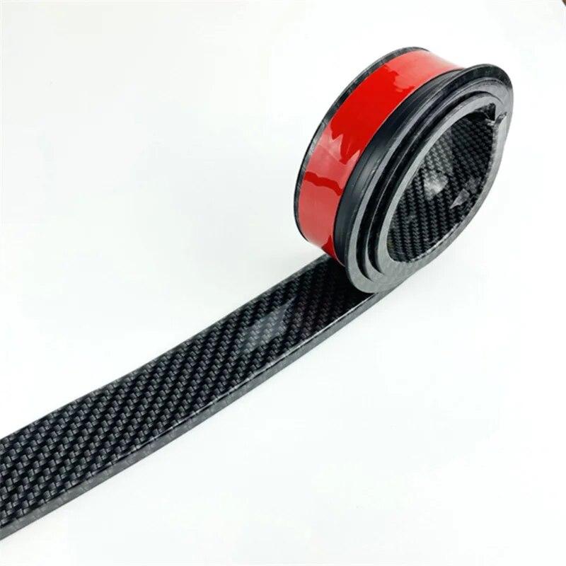 Universal Black Carbonfiber Fender Flare Car Wheel Eyebrow Rubber Protector Strip Guard Wheel-arch Trim Arch Extender Decoration
