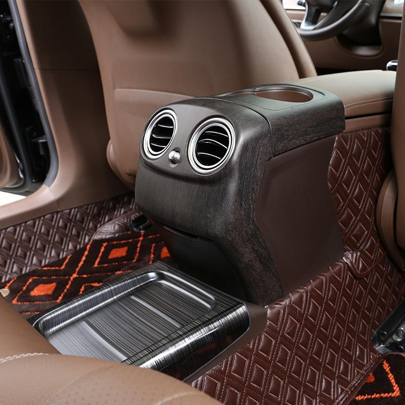 Carbon Fiber Style For Mercedes Benz E Class W213 2016- ABS Plastic Rear Row Armrest Box AC Vent Cover Trim Car Accessories