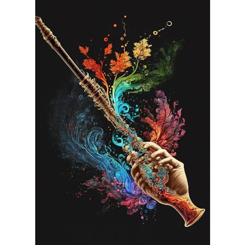 Vintage Musical Notes and Headphones Instruments Art Poster Canvas Painting Wall Print Picture for Music Studio Home Decor