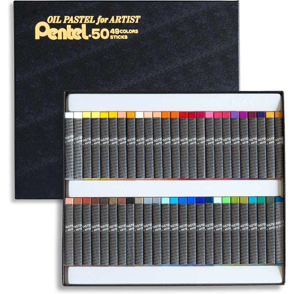 Pentel Oil Pastel Professional Pass PTA-50D 49 Colors (Pack of 2 White)