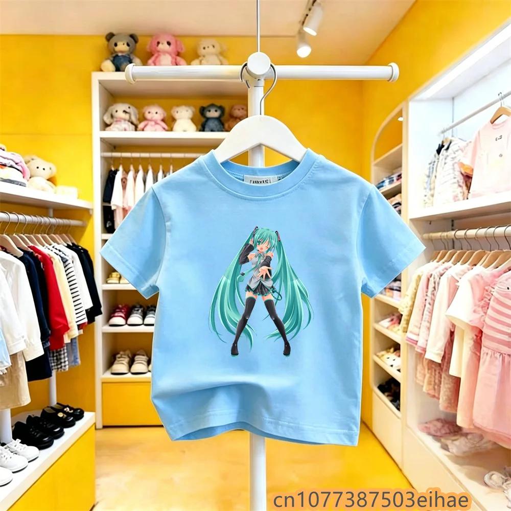 Retro Classic Hatsune Miku Joint Pure Cotton Short Sleeve Anime Printed Casual Unisex TShirt Vintage Style Daily Leisure Wear