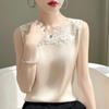 Suspender vest women's imitation silk outer wear suit design sense satin summer new bottom round neck inner top