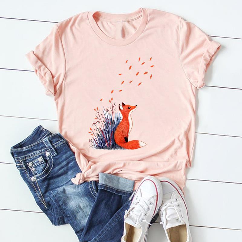 Animal Print Womens Graphic Tshirt Europe And United States Popular Dress Blouse Tops for Ladies Polyester fabric