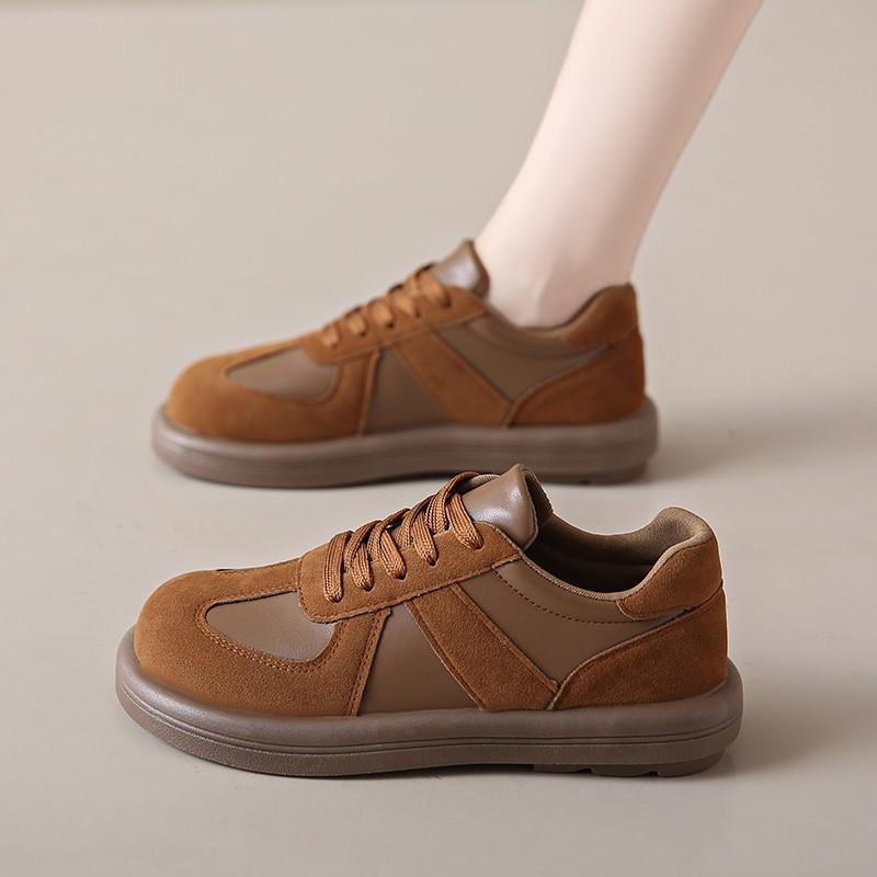 

Fashion Women s Sneakers 2024 New Genuine Leather Ladies Moral Training Shoes Casual Spring Flat Shoes Women 35 коричневый