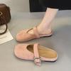 Baotou Half Slippers Women Wear Lazy One Pedal Thick Heel Summer New with Skirt Cool Slippers