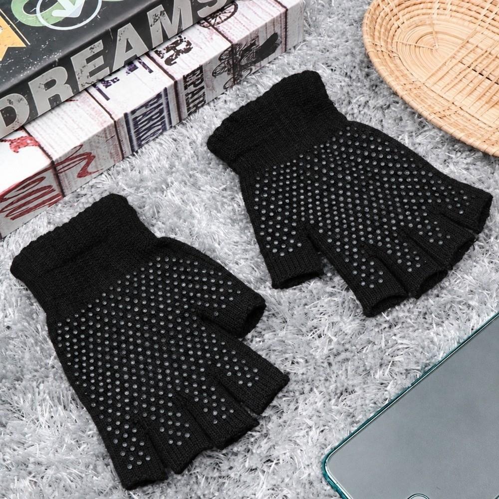 1 Pair Knitted Yoga Gloves Lightweight Cycling Gloves Fingerless Gloves Fitness Exercise