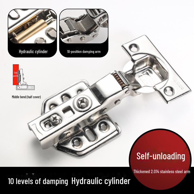 304 Stainless Steel Hydraulic Buffer Wardrobe Cabinet Door Folding Hinge