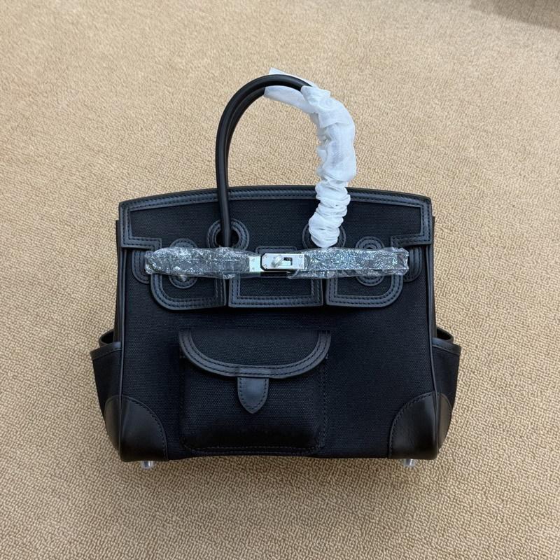 New 25CM Cargo-Swift leather with canvas pocket leather shoulder strap