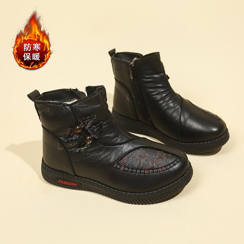 Women'S Snow Boots Winter Fashionable Comfortable Warm Flat Boots Thick Sole Embroidered Women'S Shoes  De Mujer 41