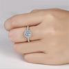Sweet Round Crystal Female Korean Fashion Claw Mosaic 925 Sterling Silver Jewelry Simulation Crystal Opening Rings  TYB454