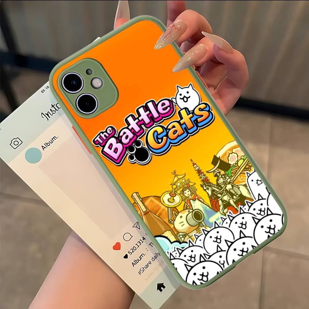 B-Battle Cats Anime Spiel Handyhülle Für IPhone 16e 16 15 14 13 12 11 Pro Max X XS Max Plus Matt Klar