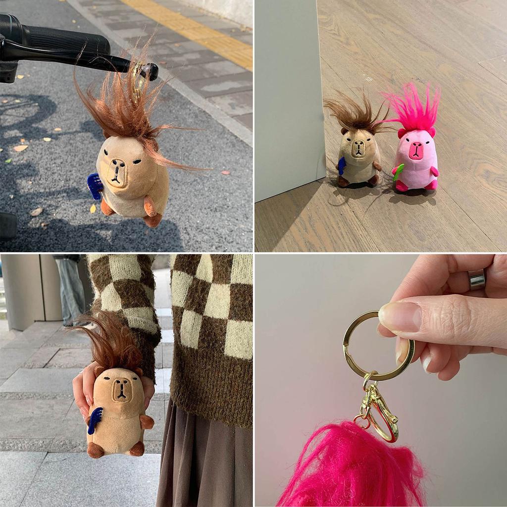 Creative Plush Capybara Keychain Creative Bag Charm Pendant Adorable Stuffed Animal Doll Keyring Stylish Accessories